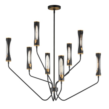Maxim Lighting Regent 8-Light Chandelier, Black/Antique Brass 16178CLBKAB